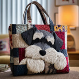 Håndlaget handleveske med schnauzer