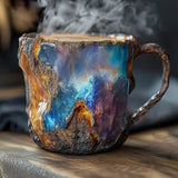 Kaffekrus med innfelte mineralkrystaller